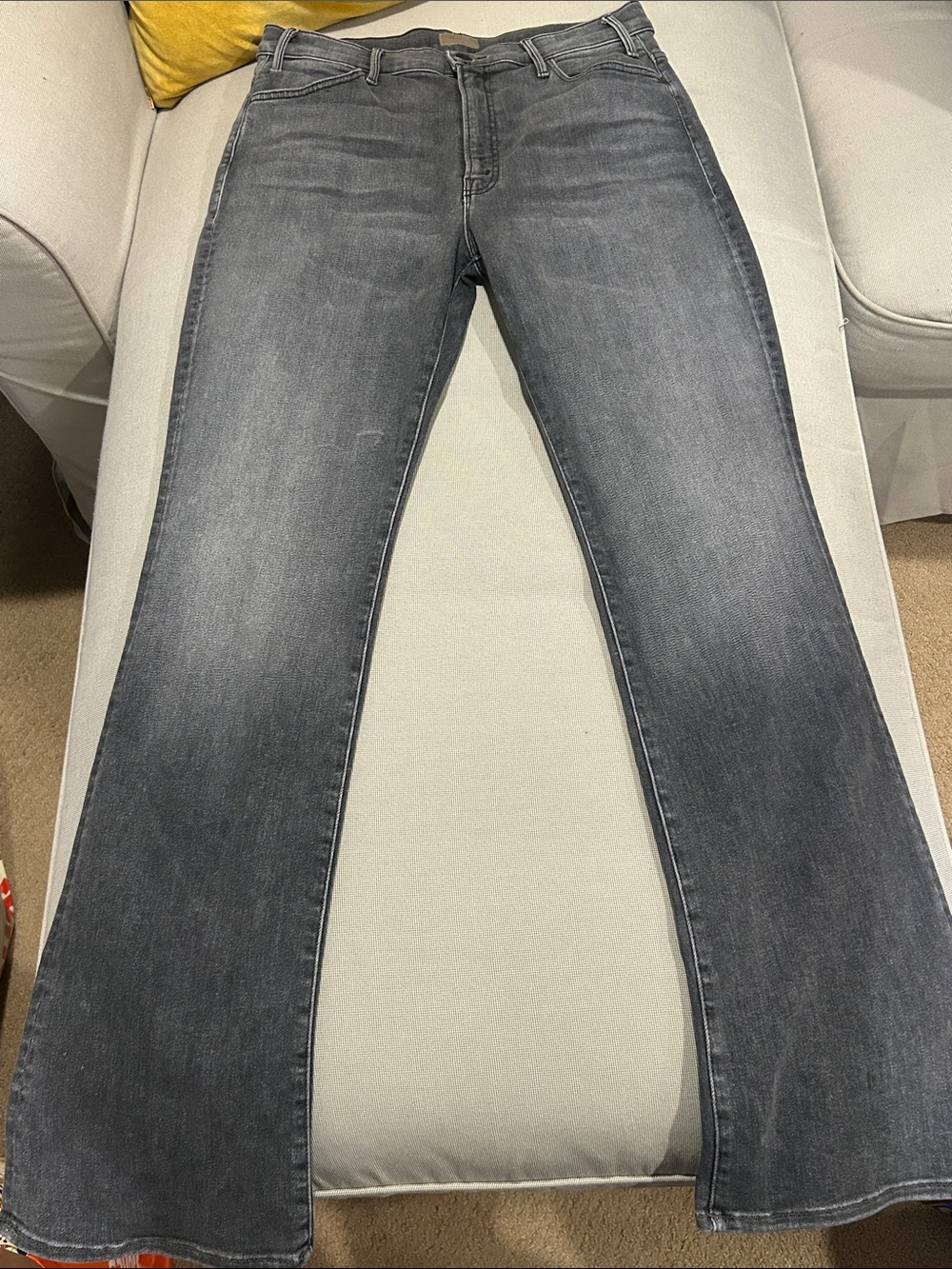 MOTHER Lil Hustler Heel Grey Flare Jeans
